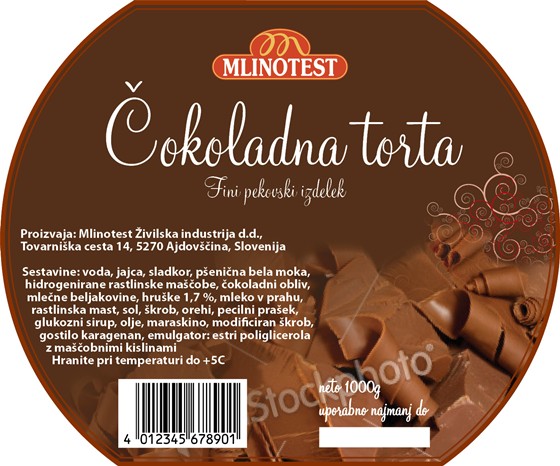 Print Design: Mlinotest - Cake packaging stickers