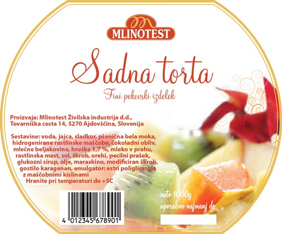 Print Design: Mlinotest - Cake packaging stickers