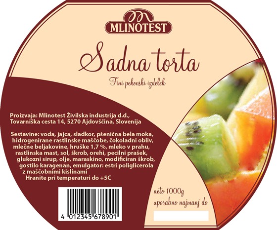 Print Design: Mlinotest - Cake packaging stickers