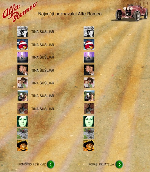 Interfaces: Alfa romeo - facebook app interface